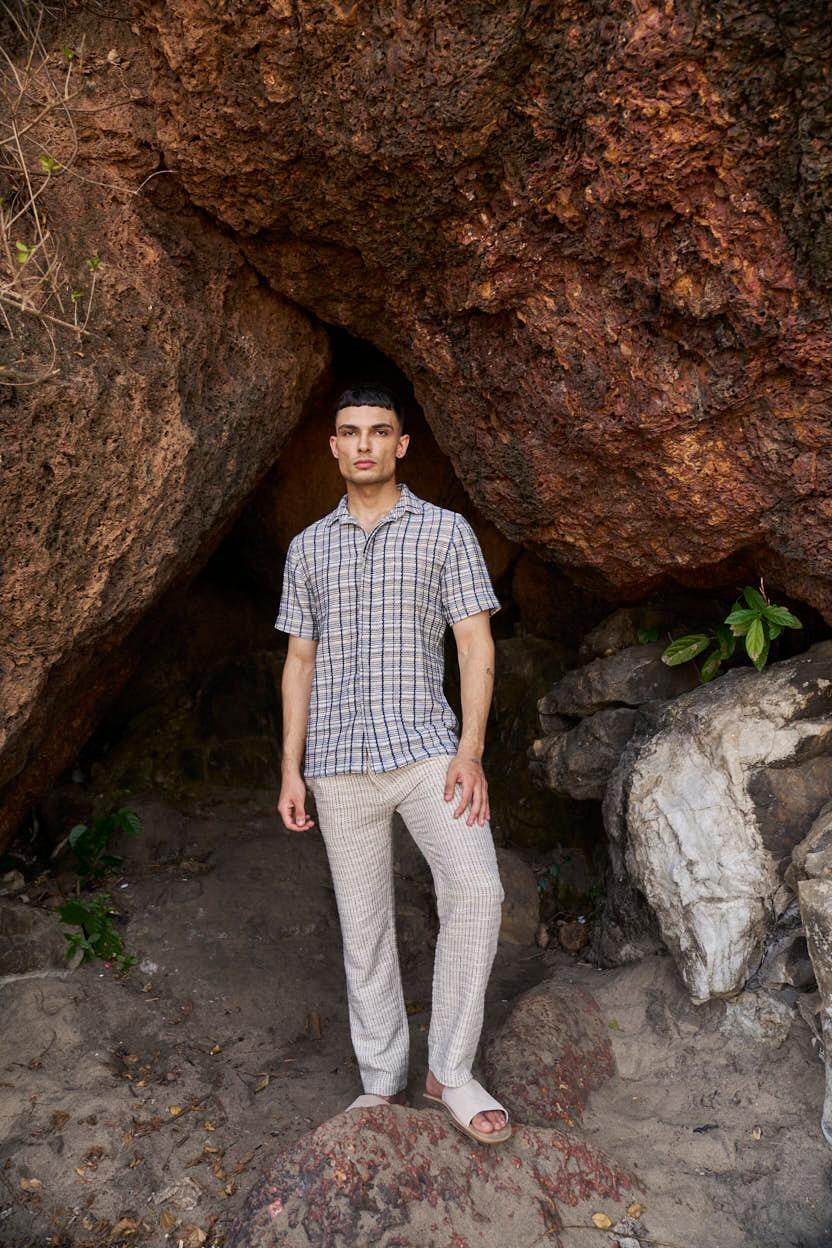 TEXTURED CHECK SHIRT - dash and dot