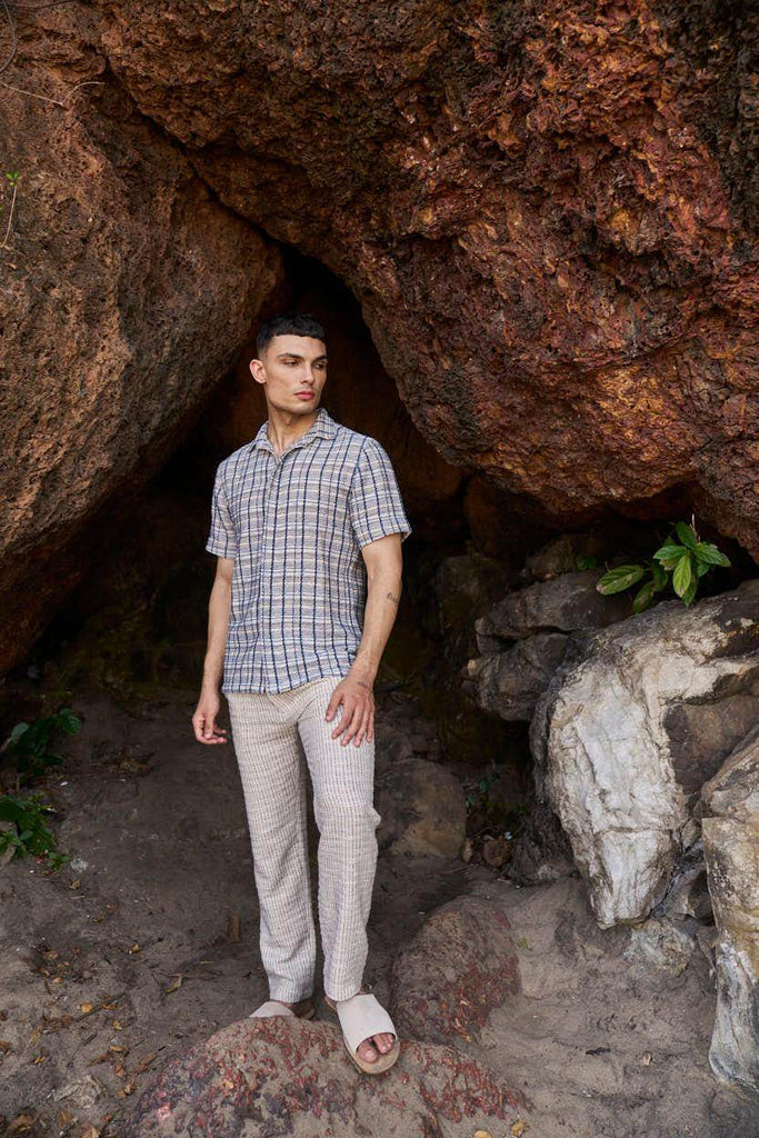 TEXTURED STRIPE PANT - dash and dot dash and dot