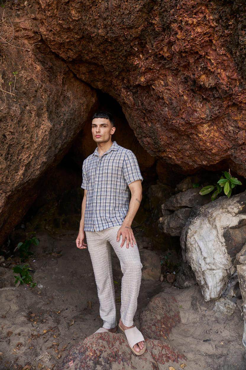 TEXTURED CHECK SHIRT - dash and dot