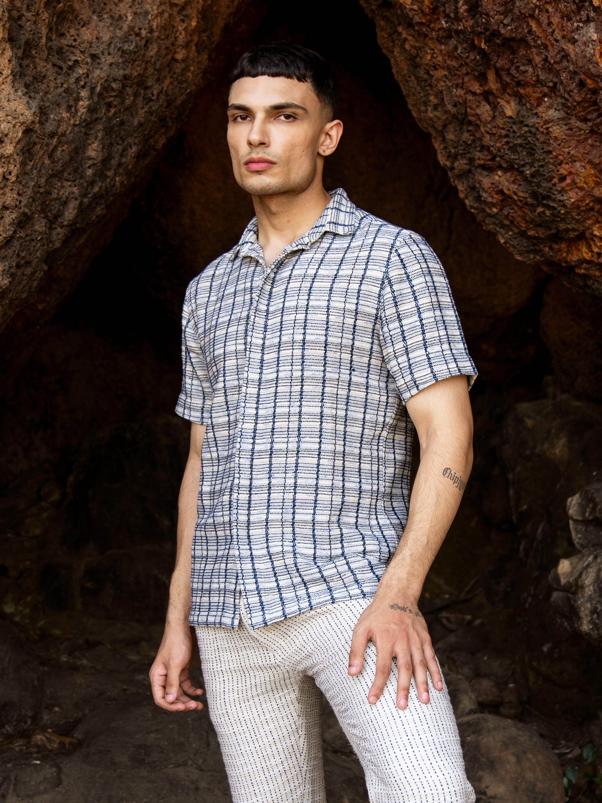 TEXTURED CHECK SHIRT - dash and dot