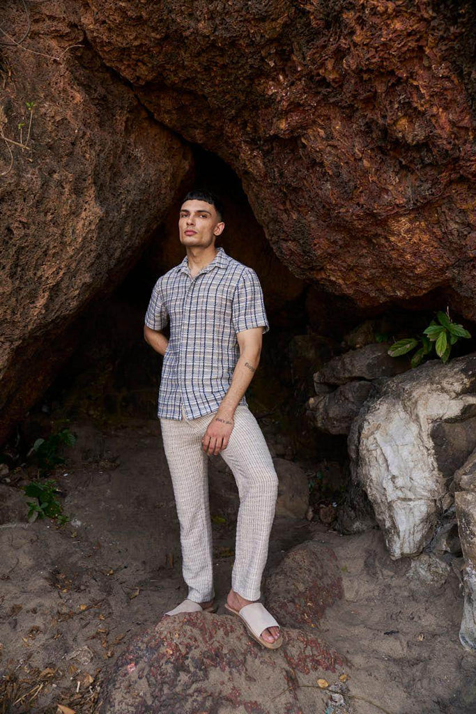 TEXTURED CHECK SHIRT - dash and dot dash and dot