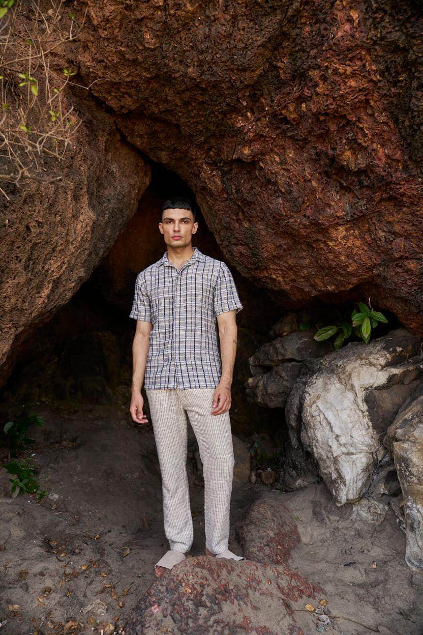 TEXTURED CHECK SHIRT - dash and dot