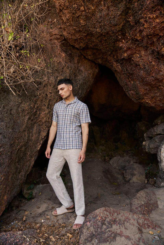 TEXTURED STRIPE PANT - dash and dot dash and dot