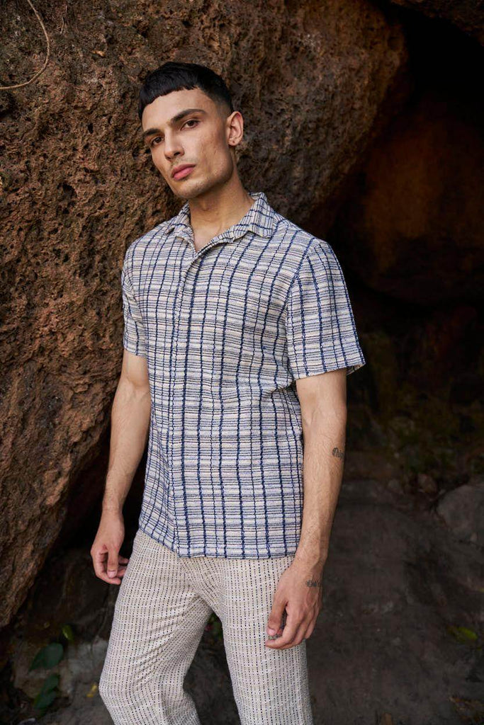 TEXTURED CHECK SHIRT - dash and dot dash and dot