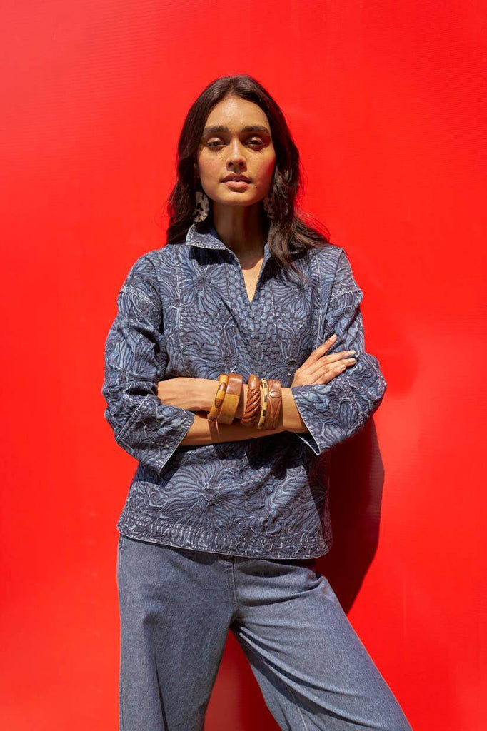 EMBROIDERED DENIM SET - dash and dot dash and dot