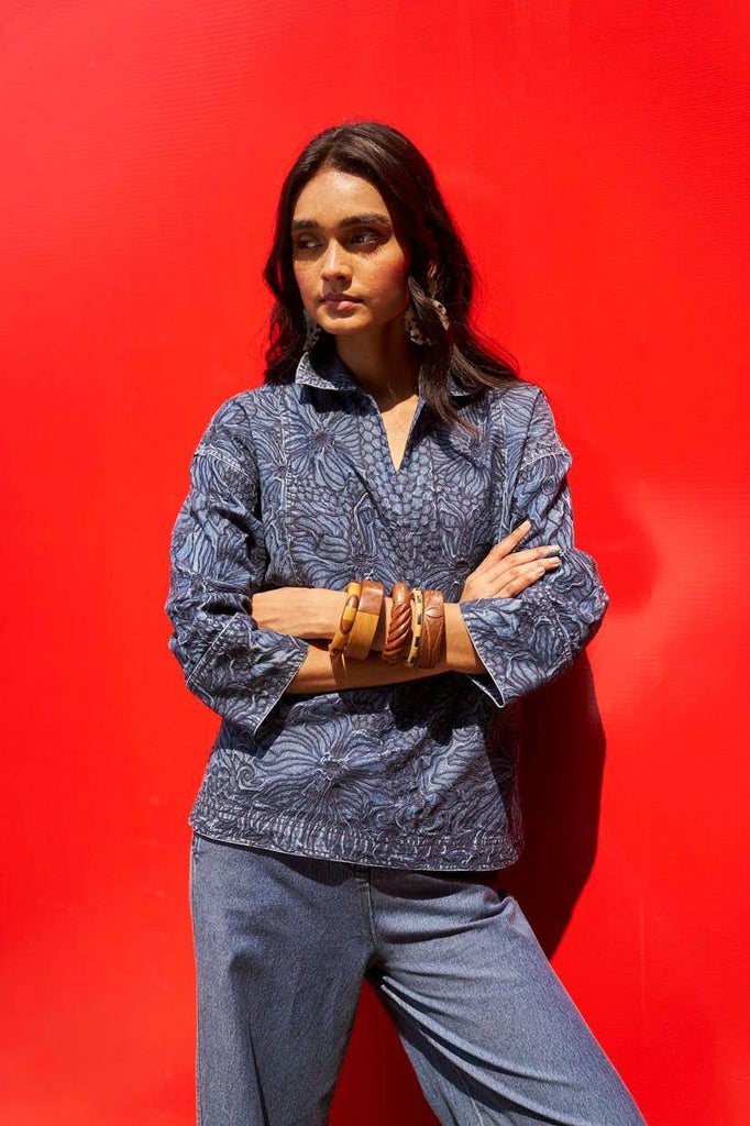 EMBROIDERED DENIM SET - dash and dot dash and dot