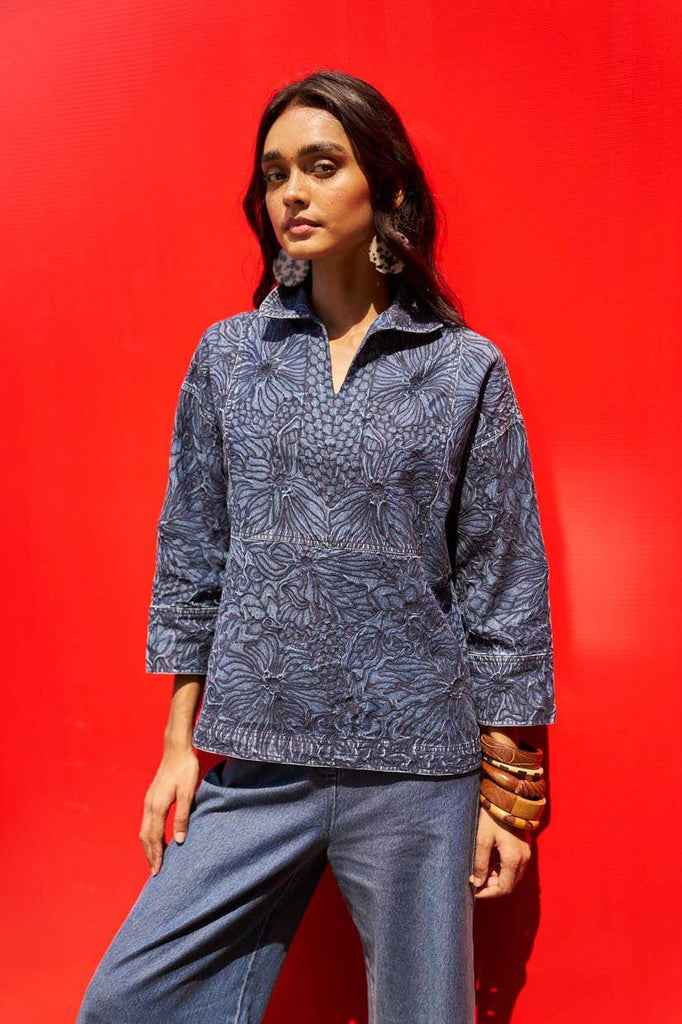 EMBROIDERED DENIM SET - dash and dot dash and dot