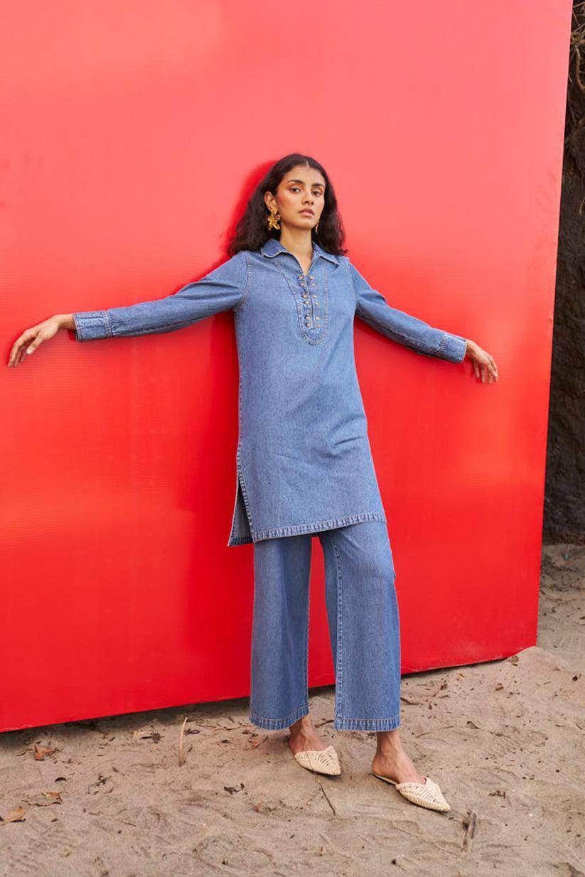 WASHED DENIM SET - dash and dot