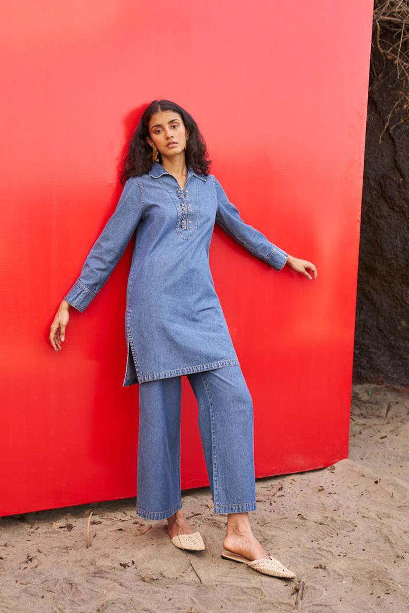 WASHED DENIM SET - dash and dot