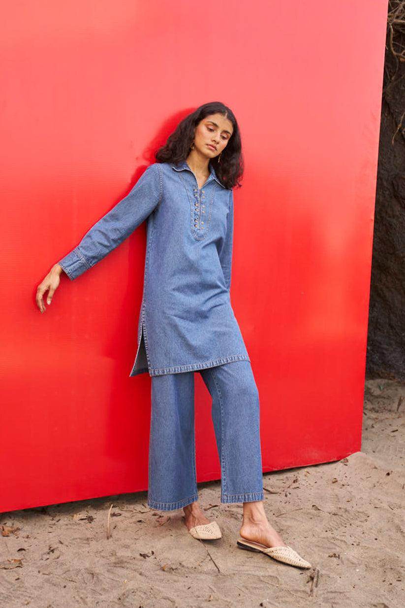 WASHED DENIM SET - dash and dot