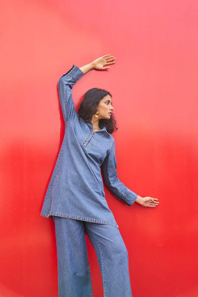 WASHED DENIM SET - dash and dot