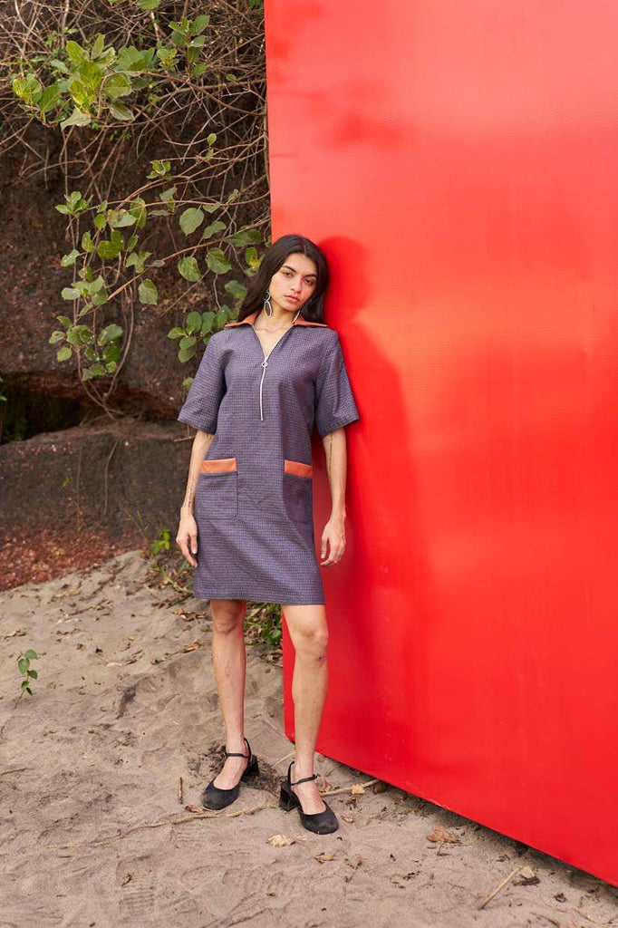 INDIGO JACQUARD MINI - dash and dot dash and dot