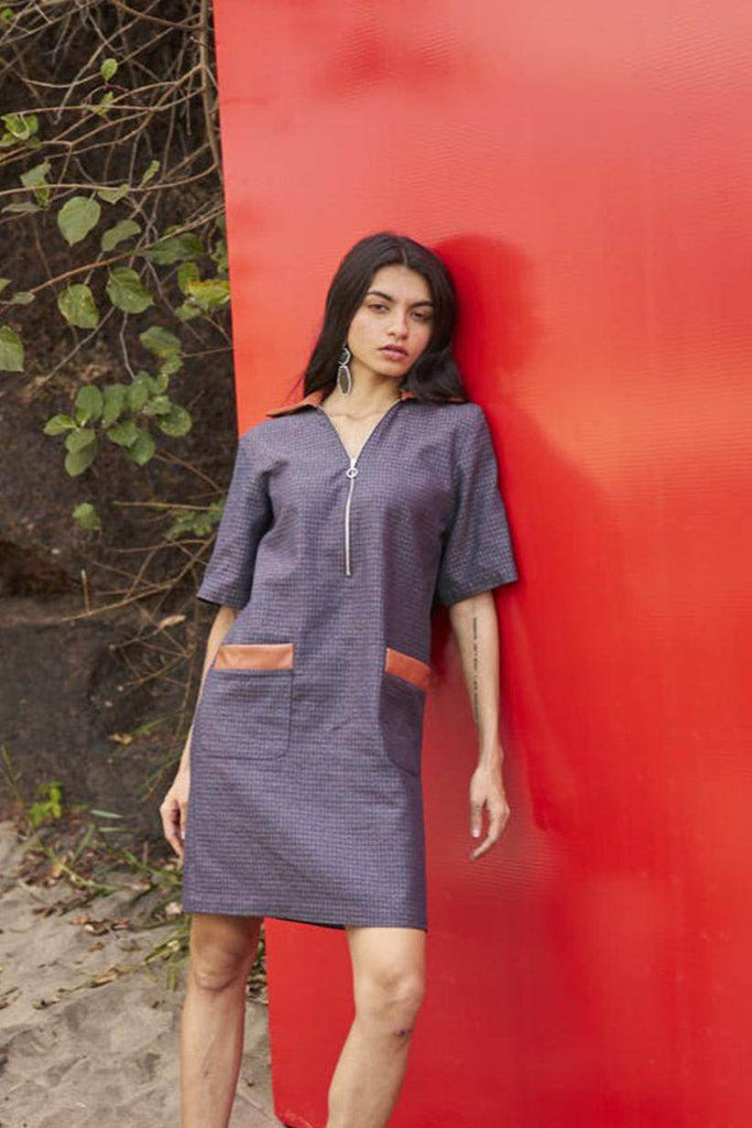 INDIGO JACQUARD MINI - dash and dot dash and dot