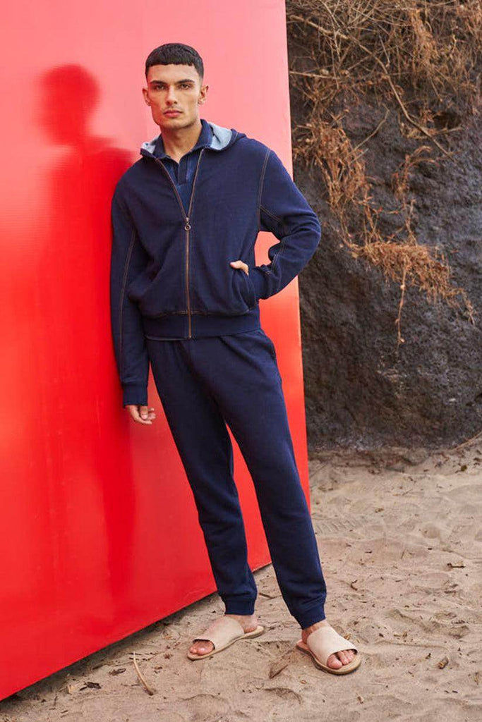 INDIGO HOODIE - dash and dot dash and dot