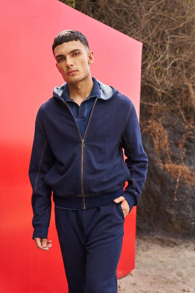 INDIGO HOODIE SET - dash and dot dash and dot