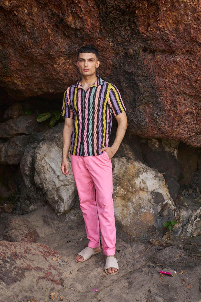 MULTI STRIPE TEXTURED SHIRT - dash and dot