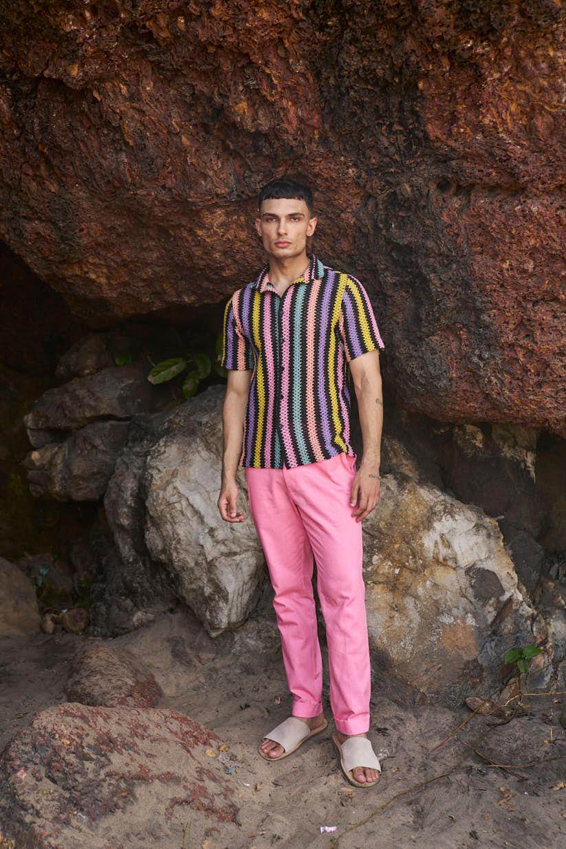 MULTI STRIPE TEXTURED SHIRT - dash and dot