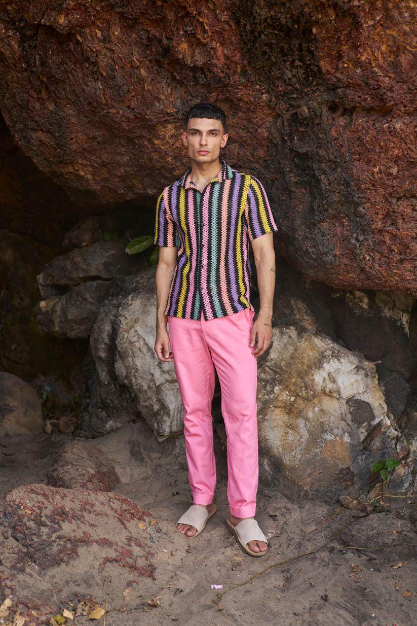 MULTI STRIPE TEXTURED SHIRT - dash and dot