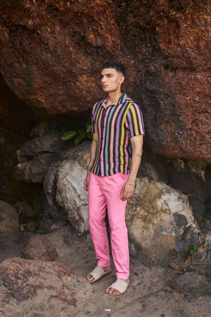 MULTI STRIPE TEXTURED SHIRT - dash and dot dash and dot