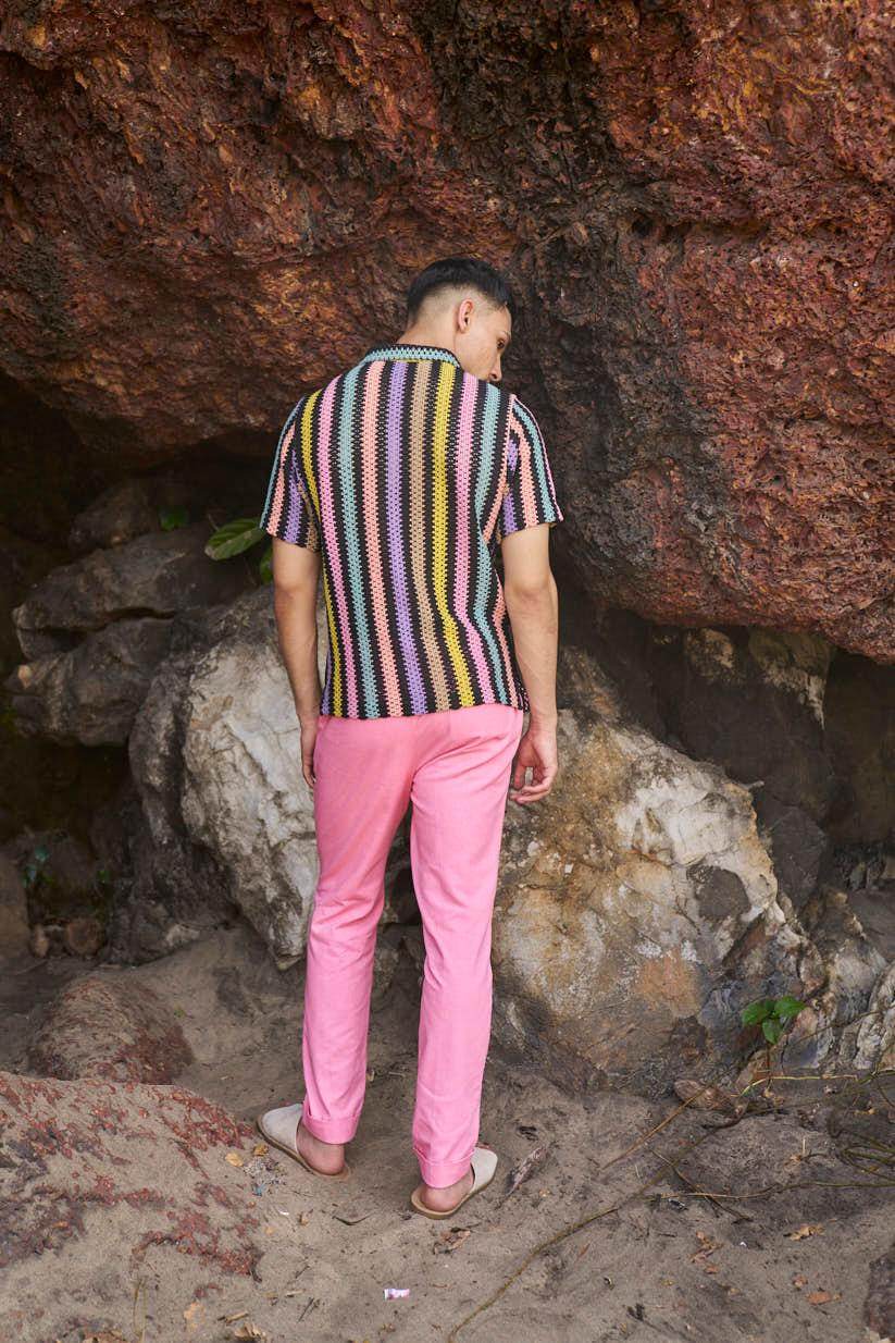 MULTI STRIPE TEXTURED SHIRT - dash and dot