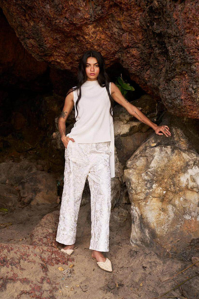 PLEATED HIGH/LOW TOP - dash and dot dash and dot