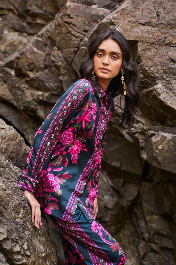 CONTRAST FLORAL SHIRT - dash and dot dash and dot