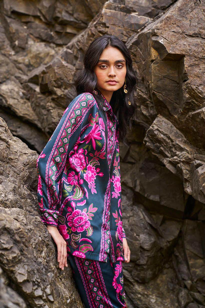 CONTRAST FLORAL SHIRT - dash and dot dash and dot