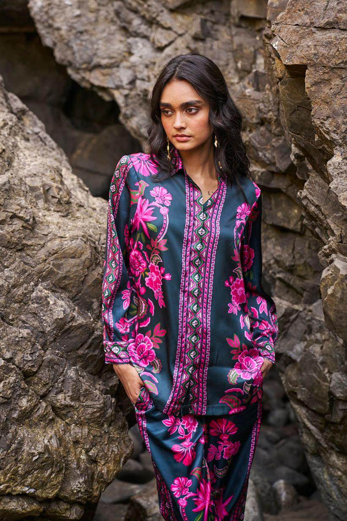 CONTRAST FLORAL SHIRT - dash and dot dash and dot