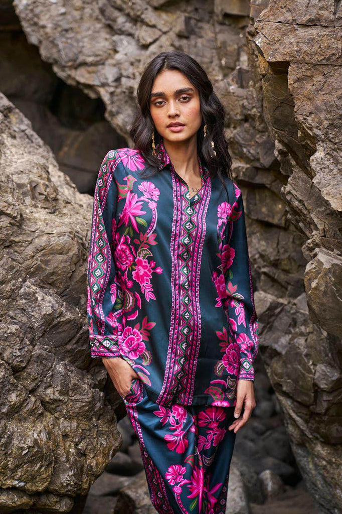 CONTRAST FLORAL SHIRT - dash and dot dash and dot