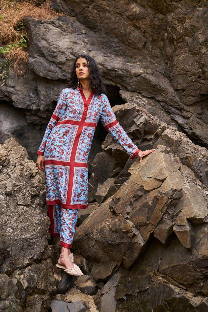 SCARF PRINTED LONGLINE SET - dash and dot dash and dot