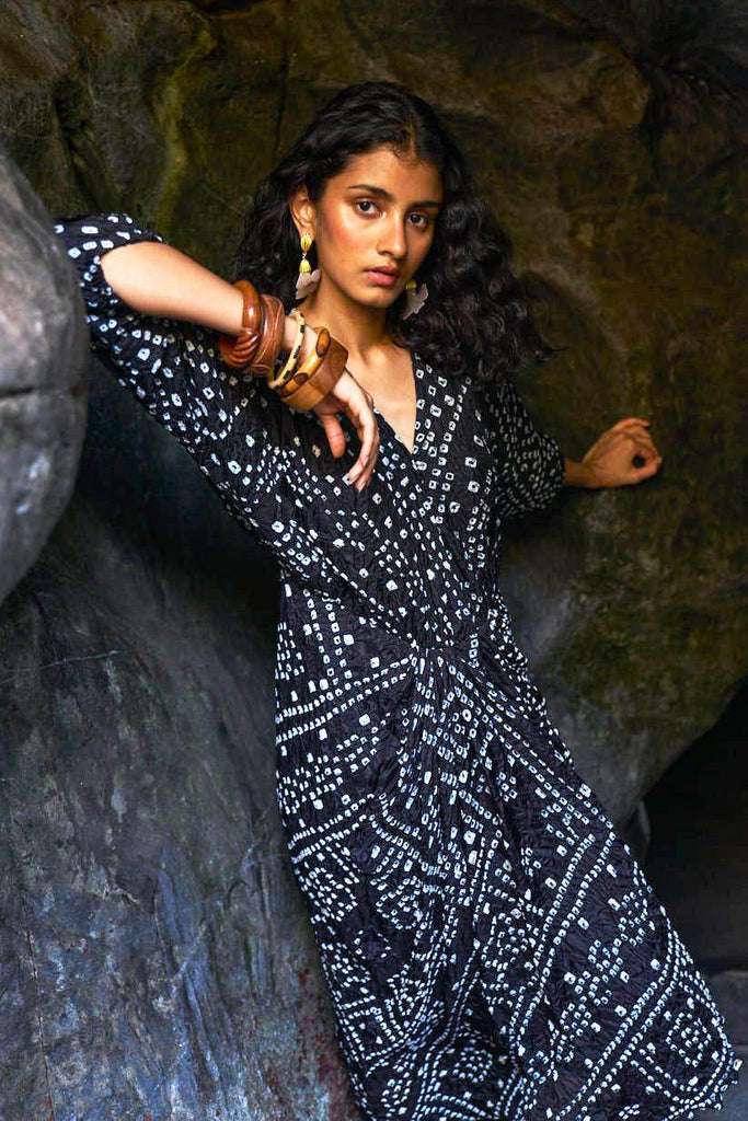 BANDHANI DRAPED DRESS - dash and dot dash and dot