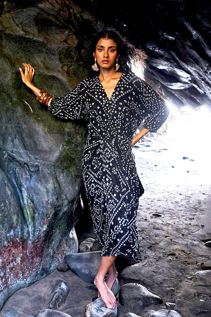 BANDHANI DRAPED DRESS - dash and dot dash and dot