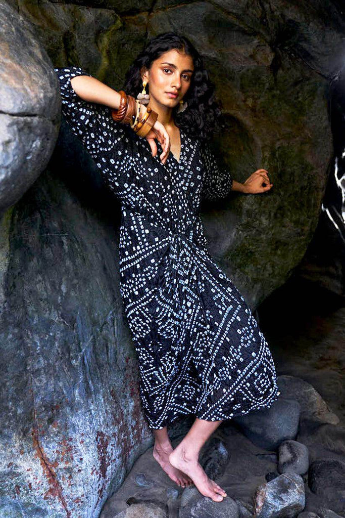 BANDHANI DRAPED DRESS - dash and dot dash and dot