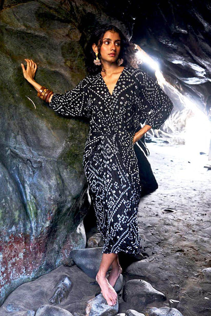 BANDHANI DRAPED DRESS - dash and dot dash and dot