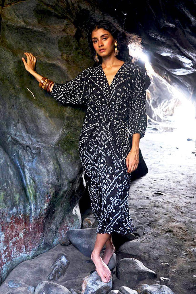 BANDHANI DRAPED DRESS - dash and dot dash and dot