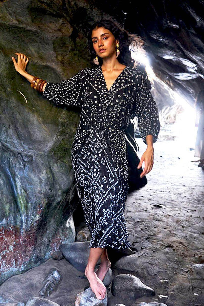 BANDHANI DRAPED DRESS - dash and dot dash and dot