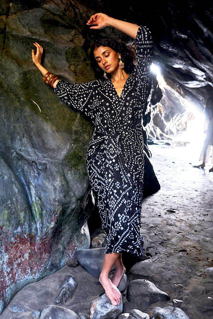 BANDHANI DRAPED DRESS - dash and dot dash and dot