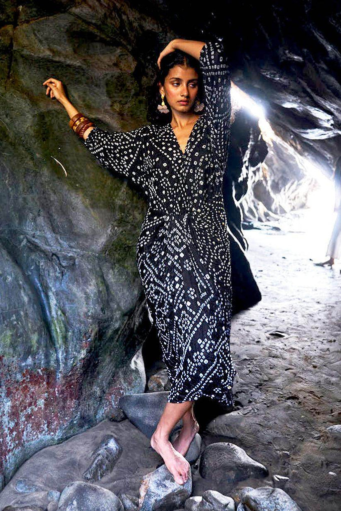BANDHANI DRAPED DRESS - dash and dot dash and dot