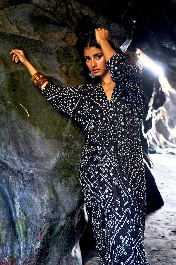 BANDHANI DRAPED DRESS - dash and dot dash and dot