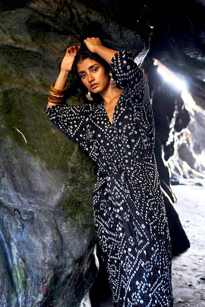 BANDHANI DRAPED DRESS - dash and dot dash and dot