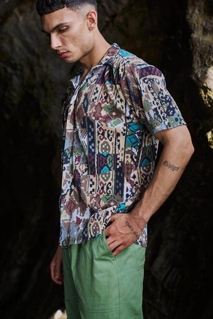 TRIBAL PLEATED SHIRT - dash and dot dash and dot