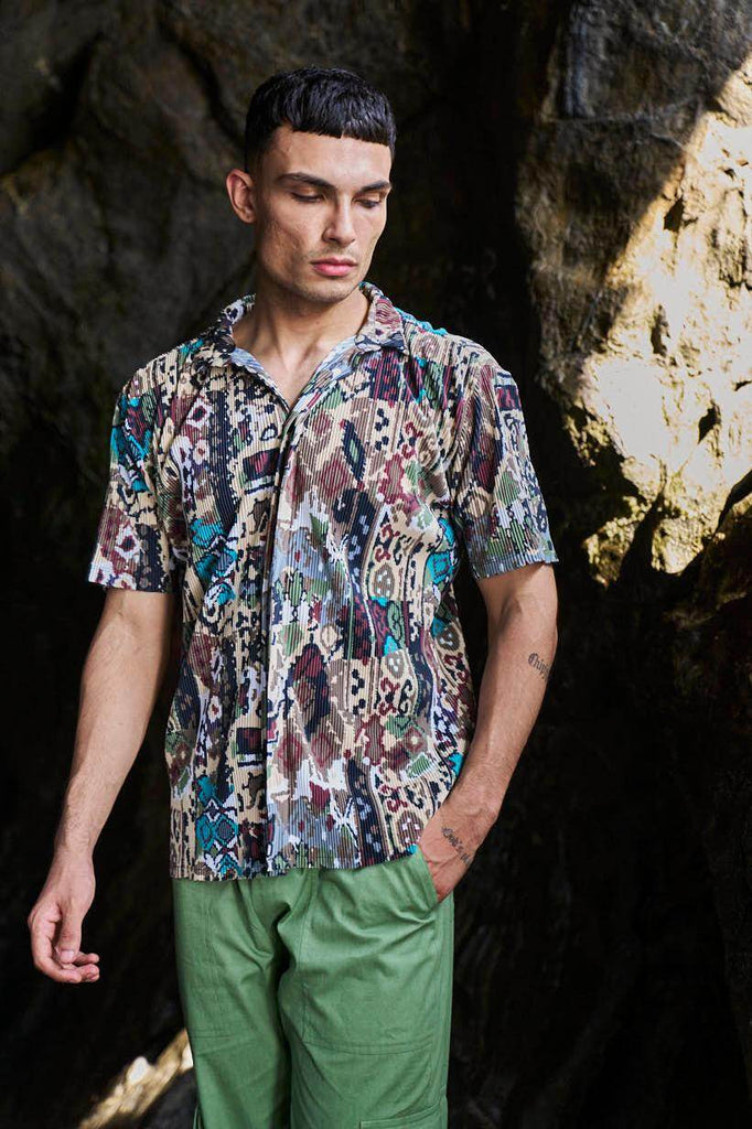 TRIBAL PLEATED SHIRT - dash and dot dash and dot