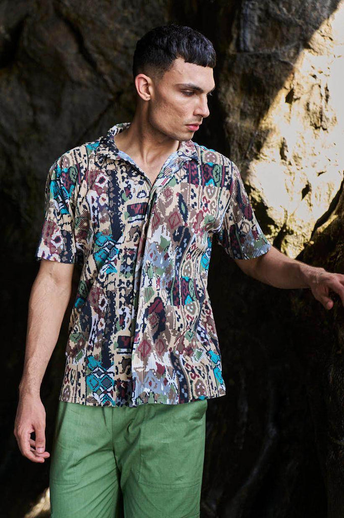 TRIBAL PLEATED SHIRT - dash and dot dash and dot