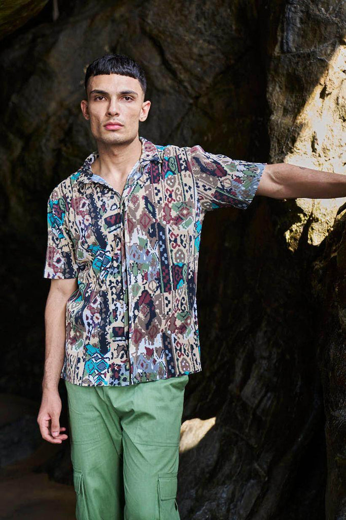 TRIBAL PLEATED SHIRT - dash and dot dash and dot