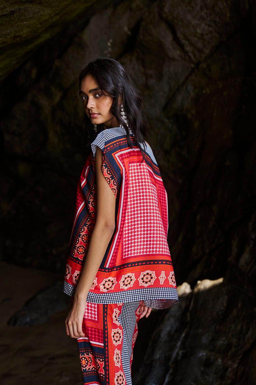 SCARF PRINTED SET - dash and dot