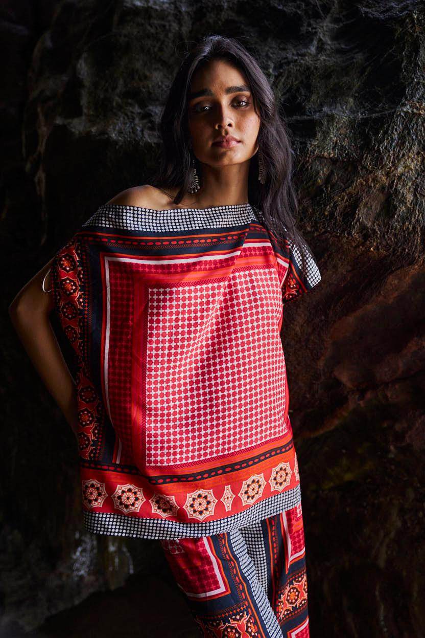 SCARF PRINTED SET - dash and dot