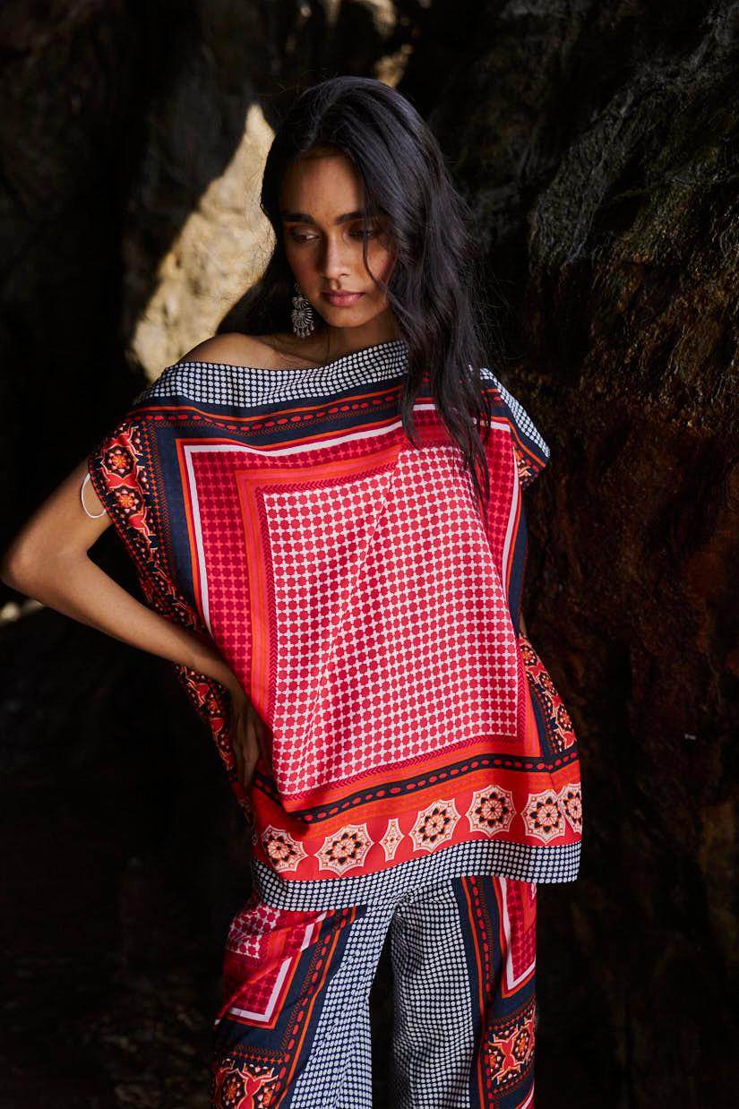 SCARF PRINTED SET - dash and dot