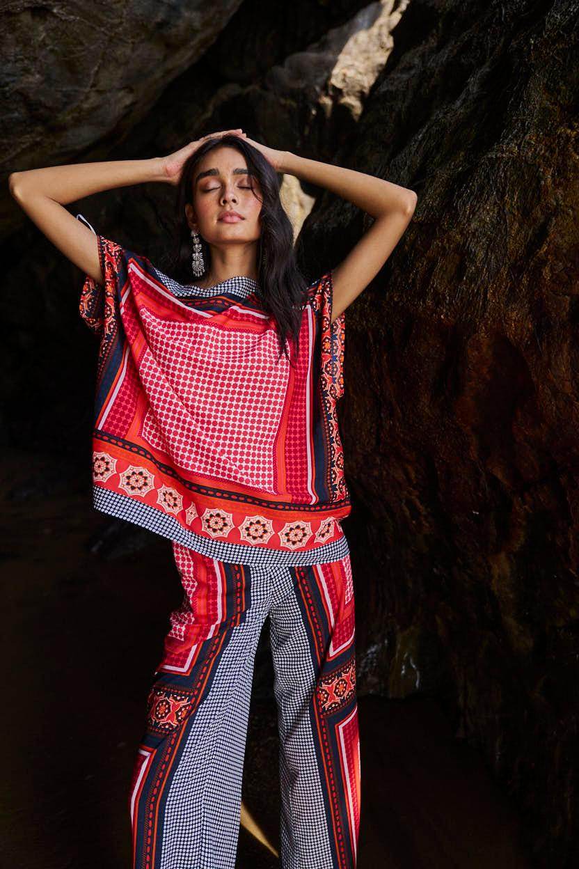 SCARF PRINTED SET - dash and dot