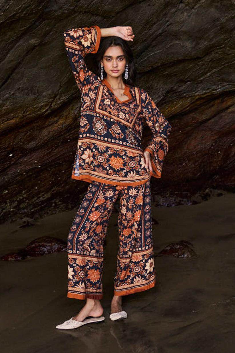 EARTH TONED PRINTED PANT - dash and dot