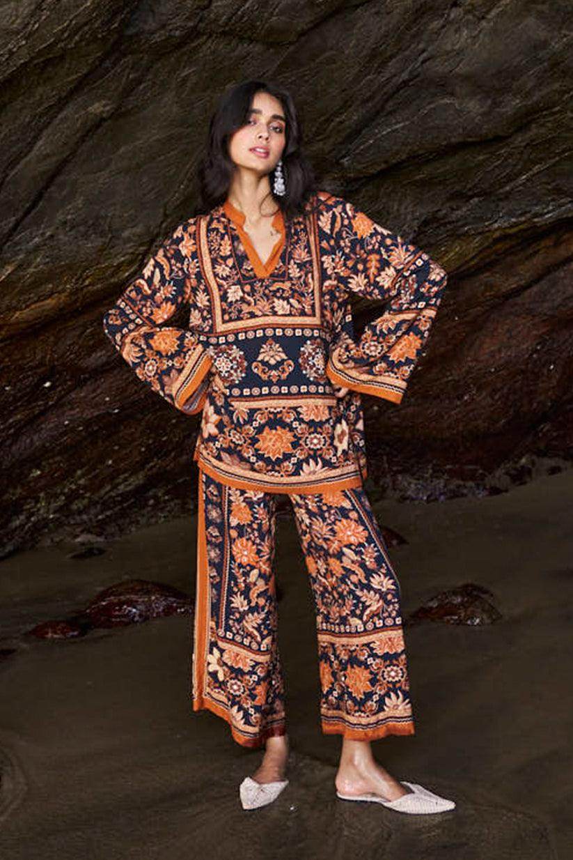 EARTH TONED PRINTED PANT - dash and dot